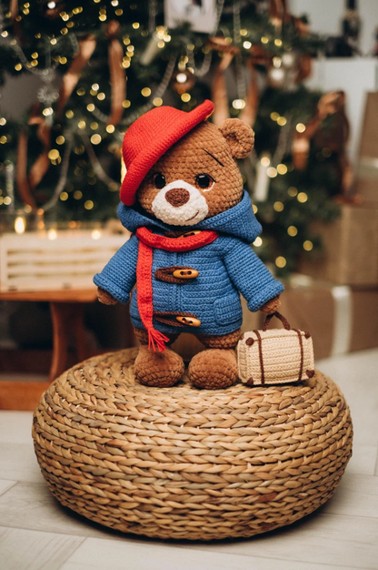🧳 Teddy Bear Traveler Crochet Pattern