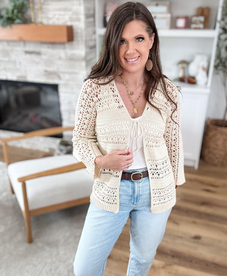 Caribbean Breeze Cardigan Pattern, Lace Cardigan Sizes Xs-5X