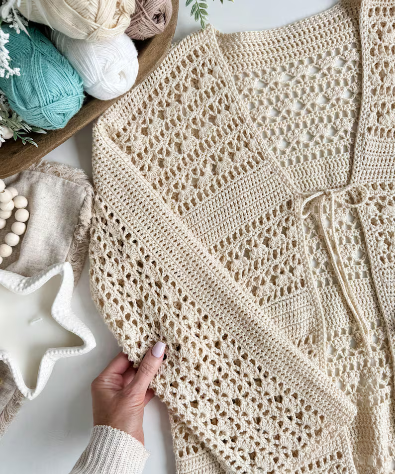 Caribbean Breeze Cardigan Pattern, Lace Cardigan Sizes Xs-5X