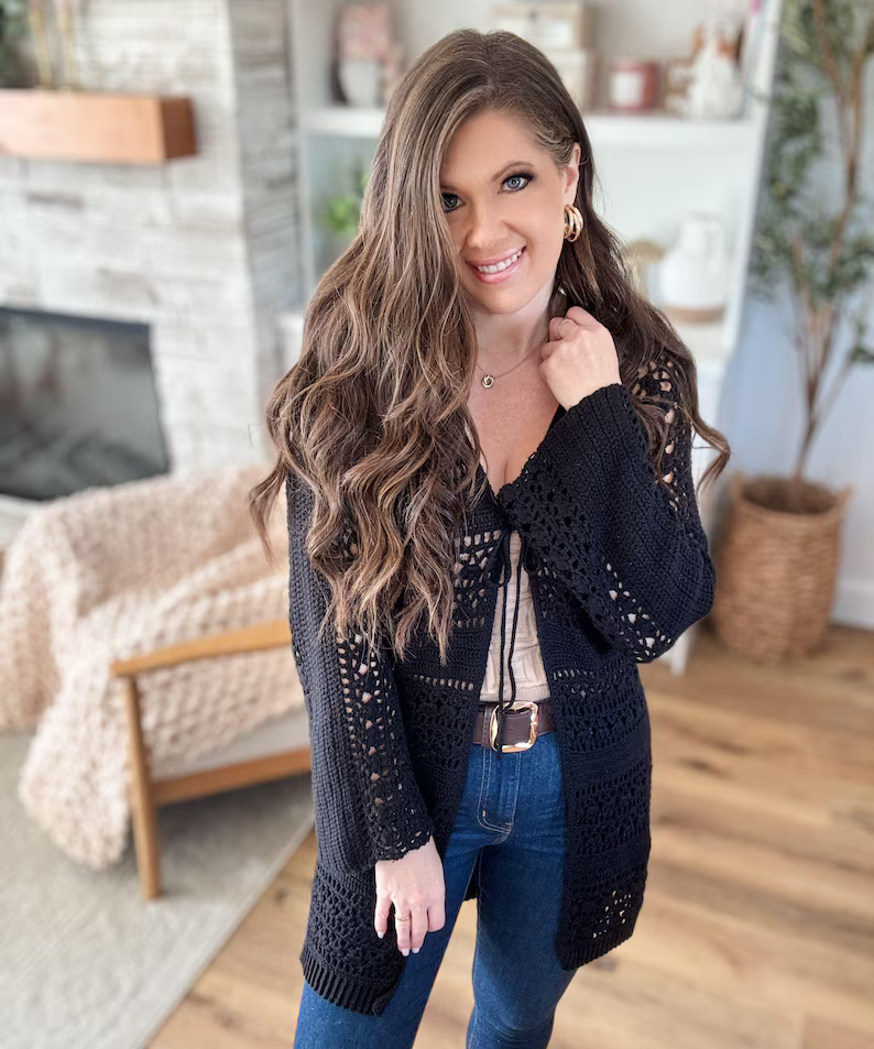 Caribbean Breeze Cardigan Pattern, Lace Cardigan Sizes Xs-5X