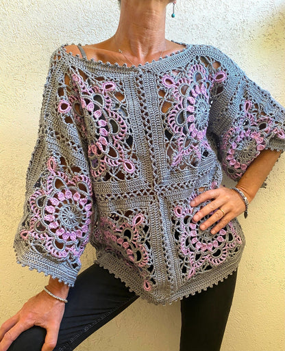 CLAS TOP Granny Square, crochet pattern